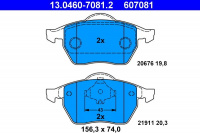 Sada brzdových destiček ATE 13.0460-7081 (AT 607081) - AUDI, SEAT, ŠKODA, VW Sada brzdových destiček ATE 13.0460-7081 (AT 607081) - AUDI, SEAT, ŠKODA, VW