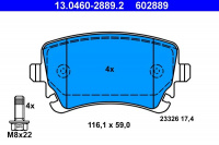 Sada brzdových destiček ATE 13.0460-2889 (AT 602889) - AUDI