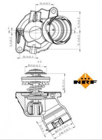 Termostat, chladivo NRF 725032