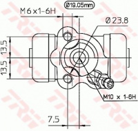 Válec kolové brzdy TRW BWD267