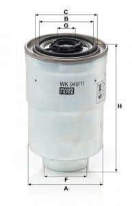 Palivový filtr MANN MF WK940/11X