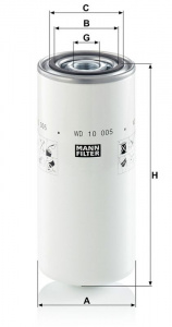 Hydraulický filtr řízení MANN MF WD10005 Hydraulický filtr řízení MANN MF WD10005