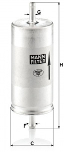 Palivový filtr MANN WK413 (MF WK413) - FIAT