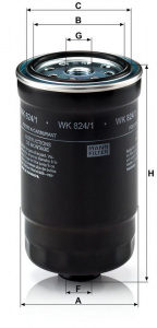 Palivový filtr MANN WK824/1 (MF WK824/1) - HYUNDAI, KIA