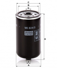 Palivový filtr MANN WK824/3 (MF WK824/3) - HYUNDAI, KIA