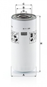 Olejový filtr MANN MF W11006 Olejový filtr MANN MF W11006