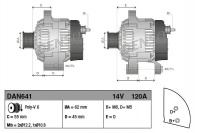 Alternátor DENSO (DE DAN641) Alternátor DENSO (DE DAN641)
