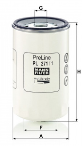 Palivový filtr MANN MF PL271/1 Palivový filtr MANN MF PL271/1