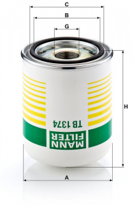 Vysoušecí patrona vzduchu, pneumaticky MANN TB1374x (MF TB1374x)