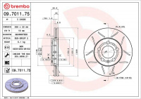 Brzdový kotouč BREMBO MAX 09.7011.75