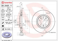 Brzdový kotouč BREMBO 09.D420.11 Brzdový kotouč BREMBO 09.D420.11