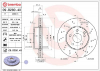 Brzdový kotouč BREMBO 09.B280.4X