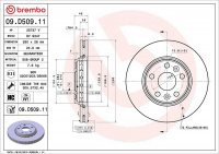 Brzdový kotouč BREMBO 09.D509.11 - RENAULT