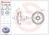 Brzdový buben BREMBO 14.A152.20