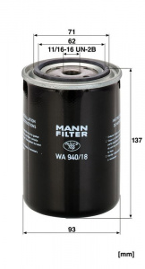 Filtr chladiva MANN MF WA940/18 Filtr chladiva MANN MF WA940/18