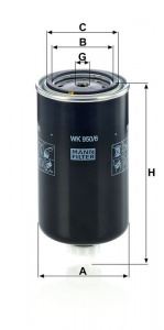 Palivový filtr MANN WK950/6 (MF WK950/6) - ASTRA, IVECO Palivový filtr MANN WK950/6 (MF WK950/6) - ASTRA, IVECO