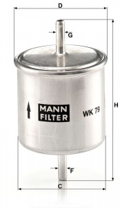 Palivový filtr MANN WK79 (MF WK79) - FORD