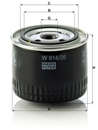 Olejový filtr MANN W914/26 (MF W914/26) - MG, ROVER