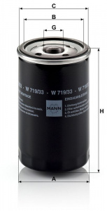 Olejový filtr MANN W719/33 (MF W719/33) - MG, ROVER Olejový filtr MANN W719/33 (MF W719/33) - MG, ROVER