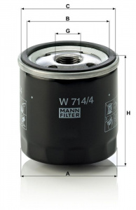 Olejový filtr MANN W714/4 (MF W714/4) - ALFA ROMEO, FIAT, LANCIA