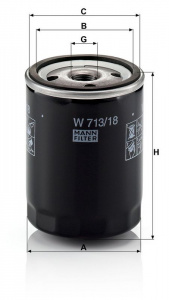Olejový filtr MANN W713/18 (MF W713/18) - CHEVROLET, OPEL