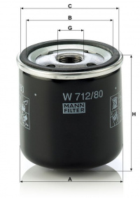 Olejový filtr MANN W712/80 (MF W712/80) - SAAB