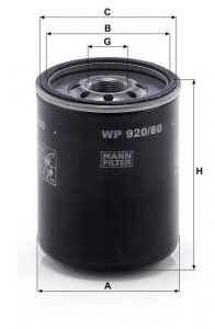 Olejový filtr MANN WP920/80 (MF WP920/80) - MAZDA, OPEL