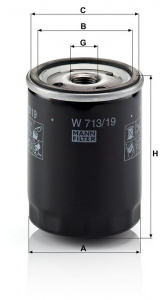 Olejový filtr MANN W713/19 (MF W713/19) - FORD