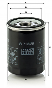 Olejový filtr MANN W713/29 (MF W713/29) - JAGUAR
