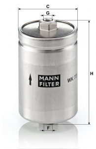 Palivový filtr MANN WK725 (MF WK725) - AUDI, VW